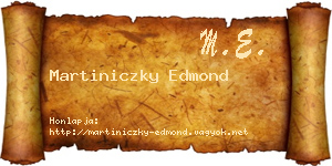 Martiniczky Edmond névjegykártya